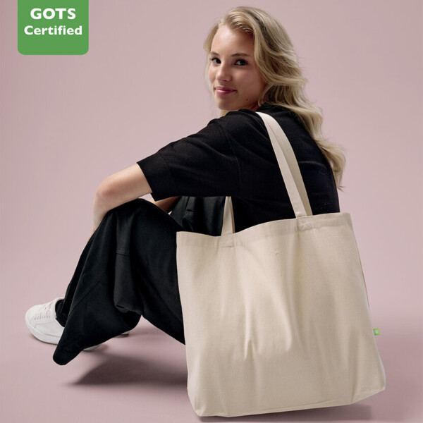 Organic canvas ‘flat base’ landscape shopper Thumbnail