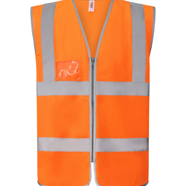 Hi-vis zip ID reflective border waistcoat (HVW103) Thumbnail