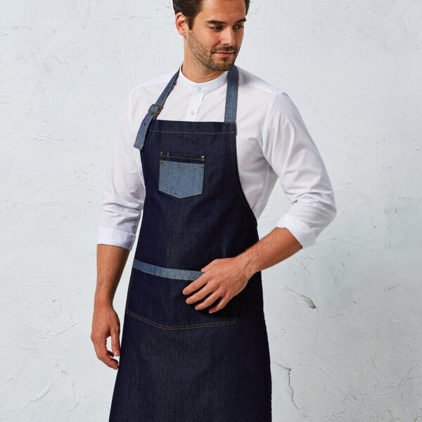 Domain contrast denim bib apron Thumbnail