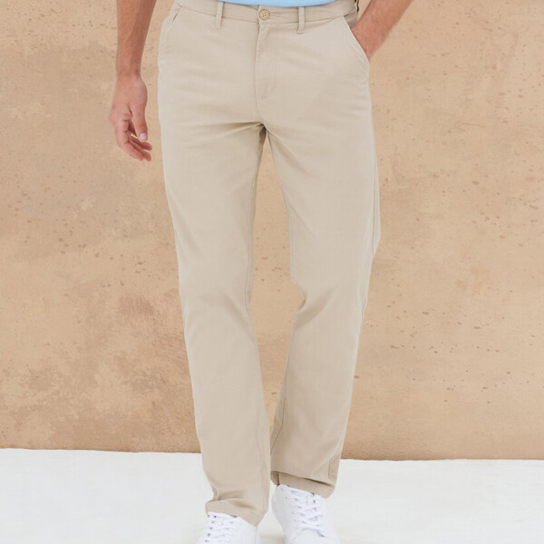 Stretch chinos with flex waistband Thumbnail