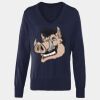 Women's v-neck knitted sweater Thumbnail