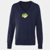 Women's v-neck knitted sweater Thumbnail