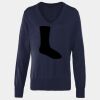 Women's v-neck knitted sweater Thumbnail