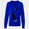 Women's v-neck knitted sweater Thumbnail