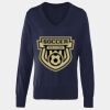 Women's v-neck knitted sweater Thumbnail