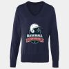 Women's v-neck knitted sweater Thumbnail